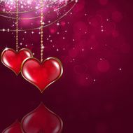 Valentine Hearts on Pink Background