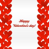 Red hearts valentines day greeting card
