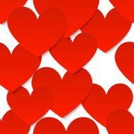 Red vector paper hearts at white background N2
