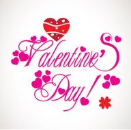 Valentine greetings with heart typography