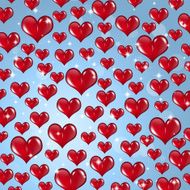 Many Red Valentine Hearts