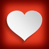 Valentines Day background - white heart on red patterned backgro
