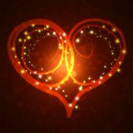burning heart with sparkles N3