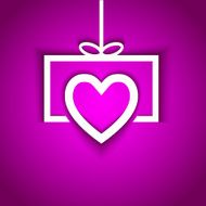 paper love gift with shadow effect