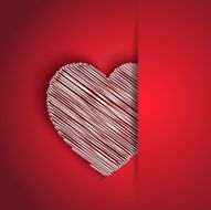 paper heart shape sketch greeting card