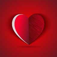 paper heart shape greeting card