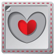 Heart from paper Valentines day card vector background