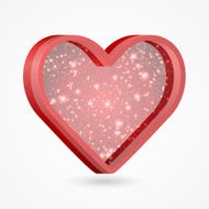 Beautiful red heart Vector illustration