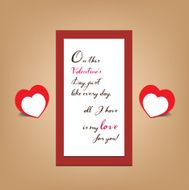 valentine greeting banner card