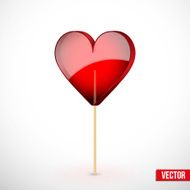Beautiful lollipop with heart shaped Love