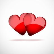 Background Two Hearts Happy Valentines Day