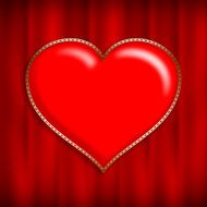 Valentine&#039;s Day - red heart in golden frame N2