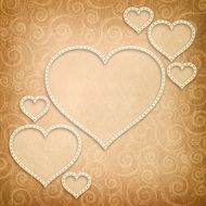 Valentine&#039;s Day - hearts on patterned background N2