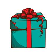 Present box with ribbon and bow N22