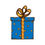 Present box with ribbon and bow N27