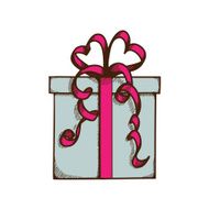 Present box with ribbon and bow N28