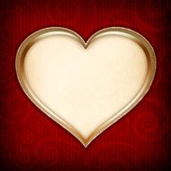 Valentine&#039;s Day template - heart on red patterned background