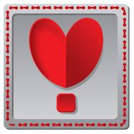 Heart from paper Valentines day card vector background N2