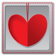 Red paper heart Valentines day card N6