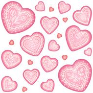 Ornate vector decorative heart set