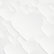 White paper background with hearts