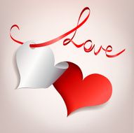 heart with ribbon applique love