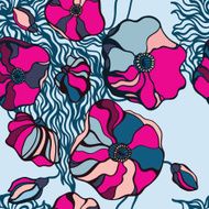 Abstract Flowers background Seamless pattern