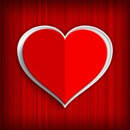Valentines Day background - red paper heart
