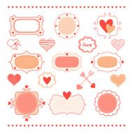 Set romantic frames and hearts N2