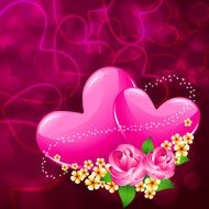 pair of Heart with Flower