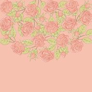 Floral background with rose in pastel tones N2