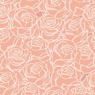 Seamless abstract background with roses Vector pattern