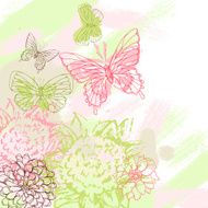 Colorful grunge background with butterfly Vector illustration