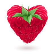 Raspberry in heart shape