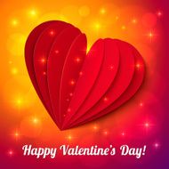 Heart from paper Valentines day card N8