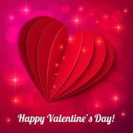 Heart from paper Valentines day card N9