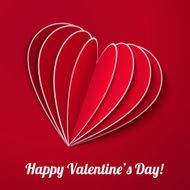 Heart from paper Valentines day card N10