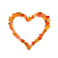 many small hearts on white backgrounds shape with clipping path