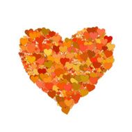 many small hearts on white backgrounds shape with clipping path N2