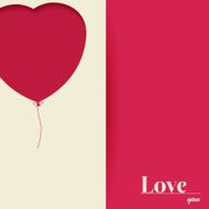 Red paper heart Valentines day card N7