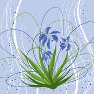 Pastel background with blue snowdrops Vector illustration N2