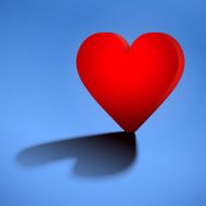 Red realistic heart Valentines day card N2