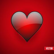 Red realistic heart Valentines day card N3