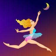 Girl dancing under the moon