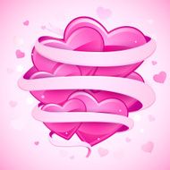 Hearts tied with ribbon