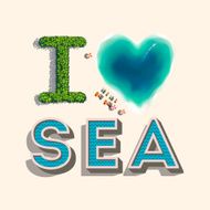 I love sea vector illustration