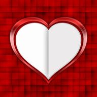 Valentines day - white heart on red background
