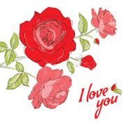 Invitation card with roses