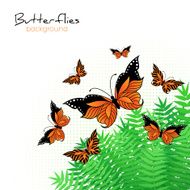 Background with bright butterflies