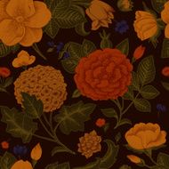 Seamless pattern with vintage flowers N10